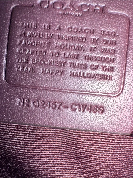 NWT Women COACH Canteen Cute Purple Halloween Bat Crossbody Bag Boo-tiful Cw469 - Picture 8 of 8